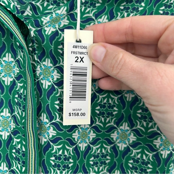 NWT Max Studio Green Geometric Print Women's MIDI Dress Size 2X‎ - Picture 4 of 7